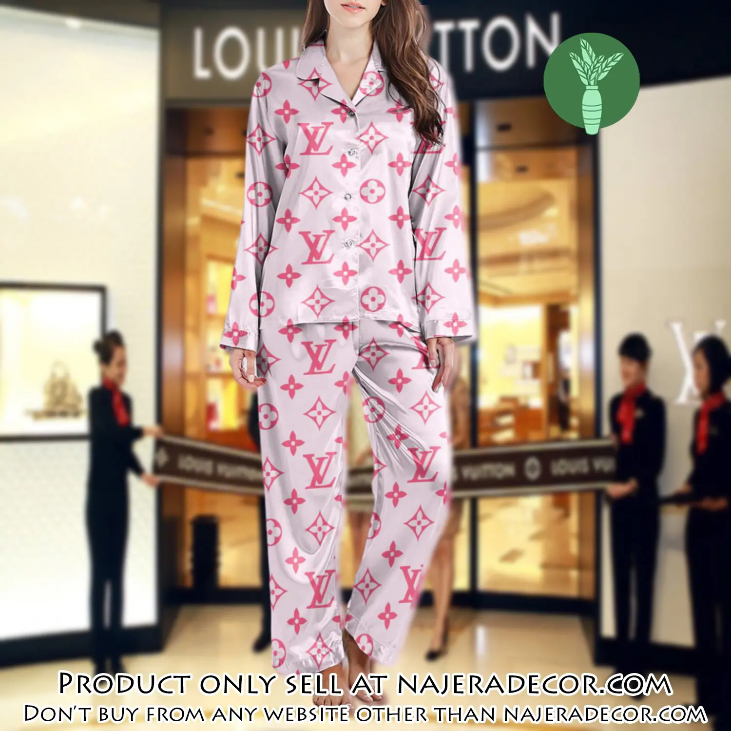 Lv monogram long satin pajama set pjs1007 njr3804202